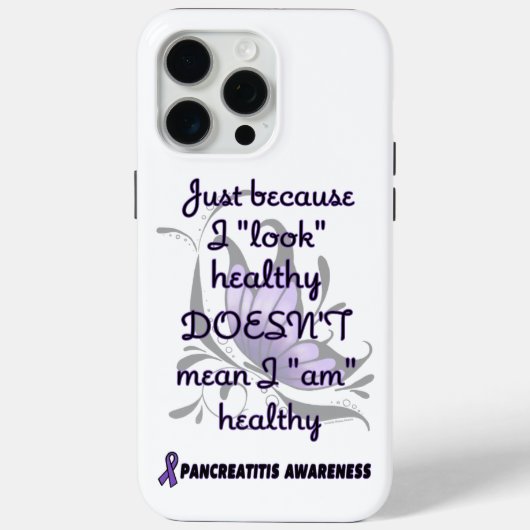 Coques Case-Mate iPhone "Regarde" Santé/Papillon...Pancréatite (Verso)