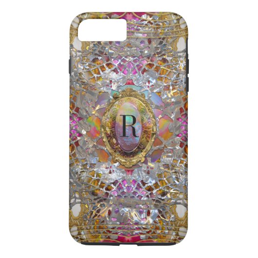 Coques Case-Mate iPhone Regardez dans kaléidoscope Élégant Monogramme Girl (Dos)