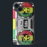 Coques Pour iPhone reggae de boombox<br><div class="desc">Design unique et original pour un cadeau cool.</div>