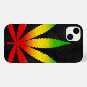 Coques Case-Mate iPhone Reggae noire cool Rasta Leaf Rastafari (Verso (horizontal))