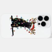 Coques Case-Mate iPhone Reindeer Chat Noir Feux de Noël Drôle Chat Amour (Verso (horizontal))