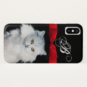 COQUES Case-Mate iPhone REINE DE CHAUSSURES BLANCHES AVEC MONOGRAMME ROUGE (Dos (Horizontal))