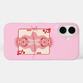 Coques Case-Mate iPhone Reine des Coeurs Art rouge et rose (Verso (horizontal))