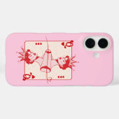 Coques Case-Mate iPhone Reine des Coeurs rouge et rose (Verso (horizontal))