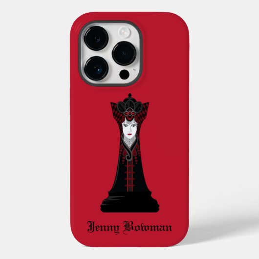 Coques Case-Mate iPhone Reine des échecs noirs / Nom personnalisé (Verso)