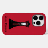 Coques Case-Mate iPhone Reine des échecs noirs / Nom personnalisé (Verso (horizontal))
