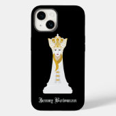 Coques Case-Mate iPhone Reine des échecs / Nom personnalisé (Verso)