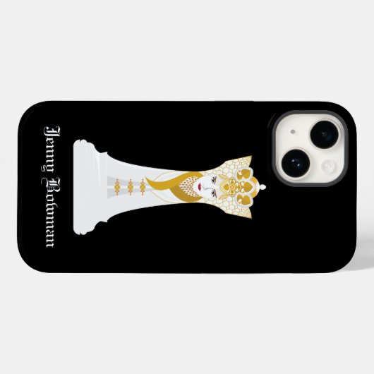 Coques Case-Mate iPhone Reine des échecs / Nom personnalisé (Verso (horizontal))