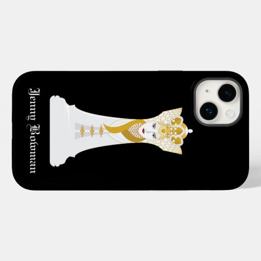 Coques Case-Mate iPhone Reine des échecs / Nom personnalisé (Verso (horizontal))
