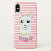 Coques Case-Mate iPhone Reine Llama sur rose et blanc (Dos)