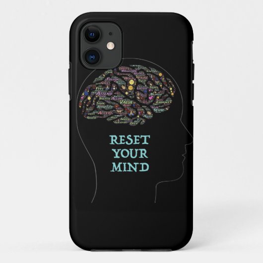 Coques Case-Mate iPhone Réinitialisez votre esprit Inspirational Word Art  (Dos)