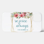 Coques Case-Mate iPhone Réjouissez-vous toujours rose Turquoise aquarelle (Verso (horizontal))