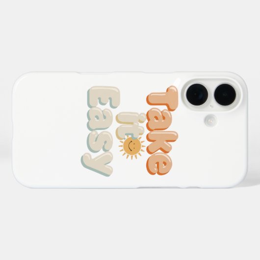 Coques Case-Mate iPhone Relaxing "Take It Easy" with Smiling Sun (Verso (horizontal))