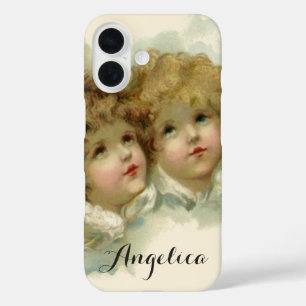 Coques iPhone 16 Religion vintage, anges victoriens dans les nuages