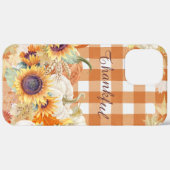 Coques Case-Mate iPhone Remerciements Citrouille d'automne Sunflower Farmh (Retour (horizontal))