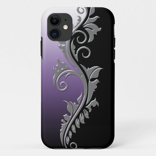 Coques Case-Mate iPhone Remous argenté noir pourpre Girly iPhone5 (Dos)
