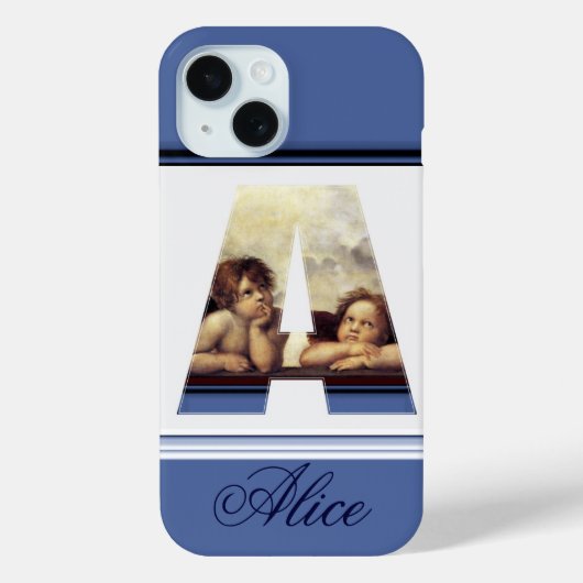 Coques Case-Mate iPhone RENAISSANCE ANGEL A LETTRE Aile Cherub Monogramme (Verso)