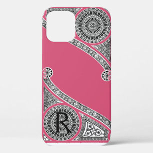 Coque iPhone 12 RENAISSANCE ARCHITECTE Fraise Ice rose Monogramme