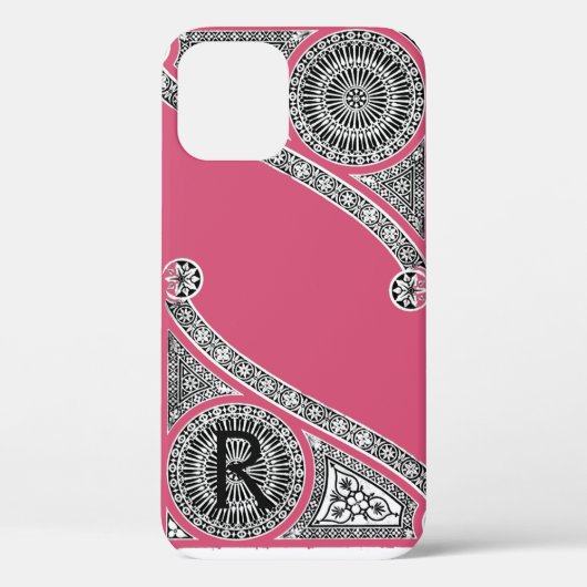 Coques Case-Mate iPhone RENAISSANCE ARCHITECTE Fraise Ice rose Monogramme (Verso)