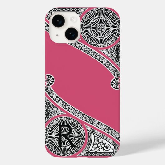 Coques Case-Mate iPhone RENAISSANCE ARCHITECTE Fraise Ice rose Monogramme (Verso)