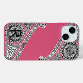 Coques Case-Mate iPhone RENAISSANCE ARCHITECTE Fraise Ice rose Monogramme (Verso (horizontal))