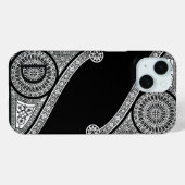 Coques Case-Mate iPhone RENAISSANCE ARCHITECTE Monogramme Noir Blanc (Verso (horizontal))