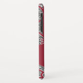 Coques Case-Mate iPhone RENAISSANCE ARCHITECTURE Marsala Monogramme rouge (Dos/Gauche)