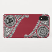 Coques Case-Mate iPhone RENAISSANCE ARCHITECTURE Marsala Monogramme rouge (Dos (Horizontal))