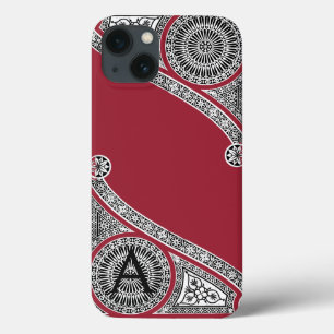 Case-Mate iPhone Case RENAISSANCE ARCHITECTURE Marsala Monogramme rouge