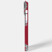 Coques Case-Mate iPhone RENAISSANCE ARCHITECTURE Marsala Monogramme rouge (Verso / Gauche)