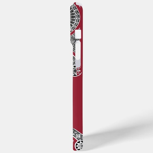 Coques Case-Mate iPhone RENAISSANCE ARCHITECTURE Marsala Monogramme rouge (Verso / Gauche)