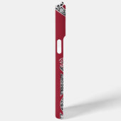 Coques Case-Mate iPhone RENAISSANCE ARCHITECTURE Marsala Monogramme rouge (Verso / Droite)
