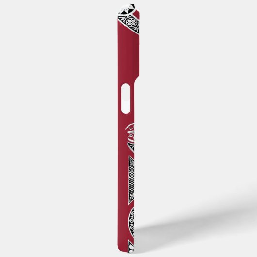 Coques Case-Mate iPhone RENAISSANCE ARCHITECTURE Marsala Monogramme rouge (Verso / Droite)