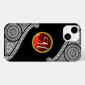 Coques Case-Mate iPhone RENAISSANCE ARCHITECTURE Noir Blanc Rouge Gem Mono (Verso (horizontal))