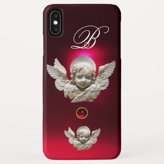 Coques Case-Mate iPhone RENAISSANCE FLORENTINE ANGEL Monogramme Bourgogne  (Dos)