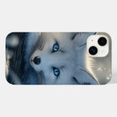 Coques Case-Mate iPhone Renard arctique aux yeux bleus submergeants (Verso (horizontal))