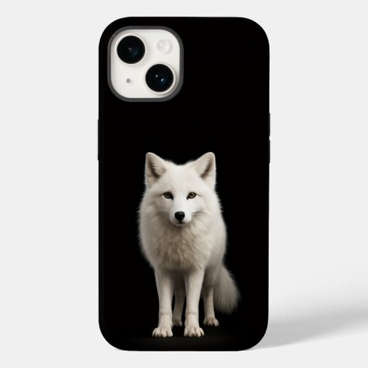 Coques Case-Mate iPhone Renard arctique ivoire Black 4 Luxe iPhone 14 Mate (Verso)