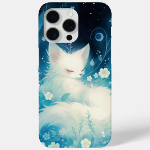 Coque iPhone 15 Pro Max Renard Blanc Endormi dans la Floraison