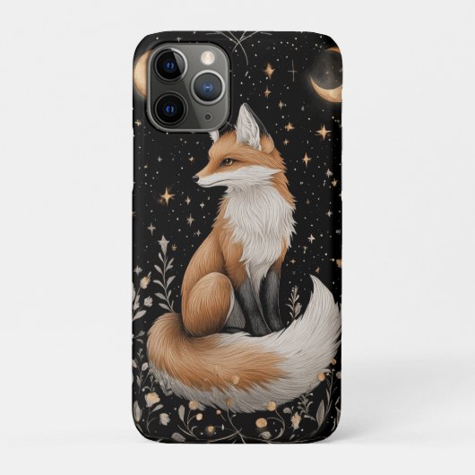 Coques Case-Mate iPhone Renard céleste mystique et fleurs (Dos)