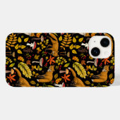 Coques Case-Mate iPhone Renard d'automne sur noir (Verso (horizontal))