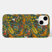 Coques Case-Mate iPhone Renard d'automne sur pin vert (Verso (horizontal))