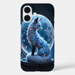 Coques iPhone 16 Renard de cristal éclairé par la lune – Gardien de