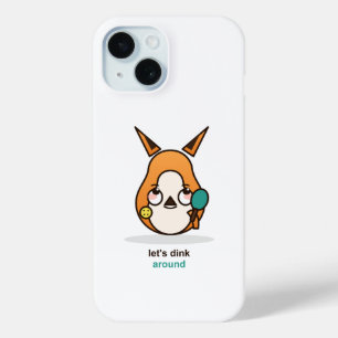 Coque Pour iPhone 15 Renard de Pickleball Drôle qui se Laisse Aller au