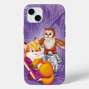 Coque iPhone 15 Mini renard et hibou
