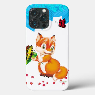 Etui iPhone 13 Pro renard et papillon