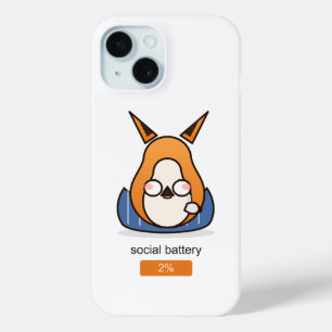 Coque Pour iPhone 15 Renard Introverti Drôle Batterie Sociale 2 Pour Ce