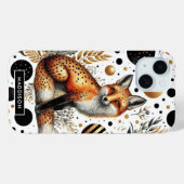 Coques Case-Mate iPhone Renard mignon et points sans couture (Verso (horizontal))