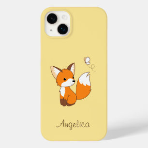Coque Pour iPhone 14 Plus Renard Mignon Qui Regarde Papillon
