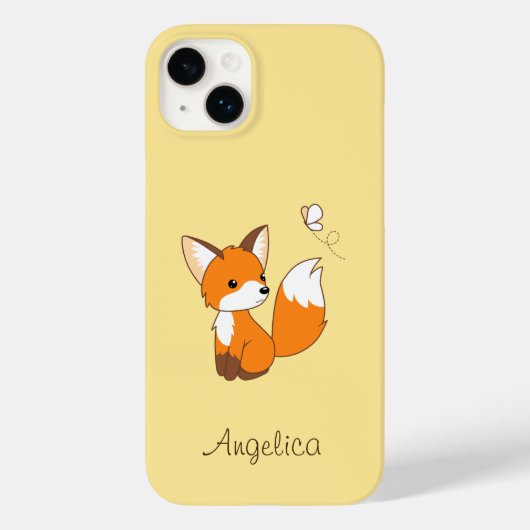 Coques Case-Mate iPhone Renard Mignon Qui Regarde Papillon (Verso)