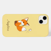 Coques Case-Mate iPhone Renard Mignon Qui Regarde Papillon (Verso (horizontal))